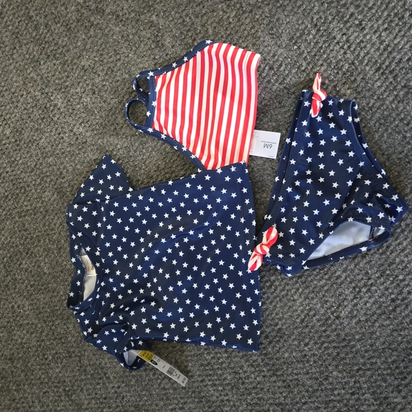 OshKosh B'gosh Navy and Red Star Bikini Set - Picture 1 of 3